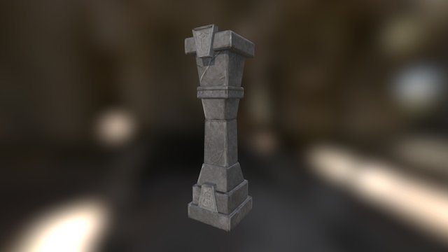 Stylized Dungeon Pillar w/ minor textures 3D Model