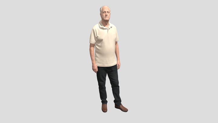 Portrait of a Senior Man in Beige Polo – Modello 3D gratuito STL