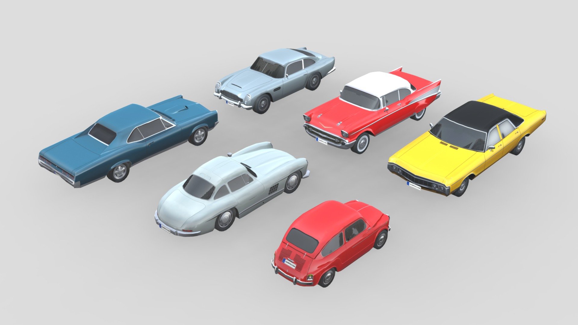 Low-Poly Car Pack 002 - Timeless Classics - Buy Royalty Free 3D model ...