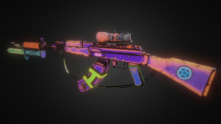 AK 47 NeonGUx 3D Model