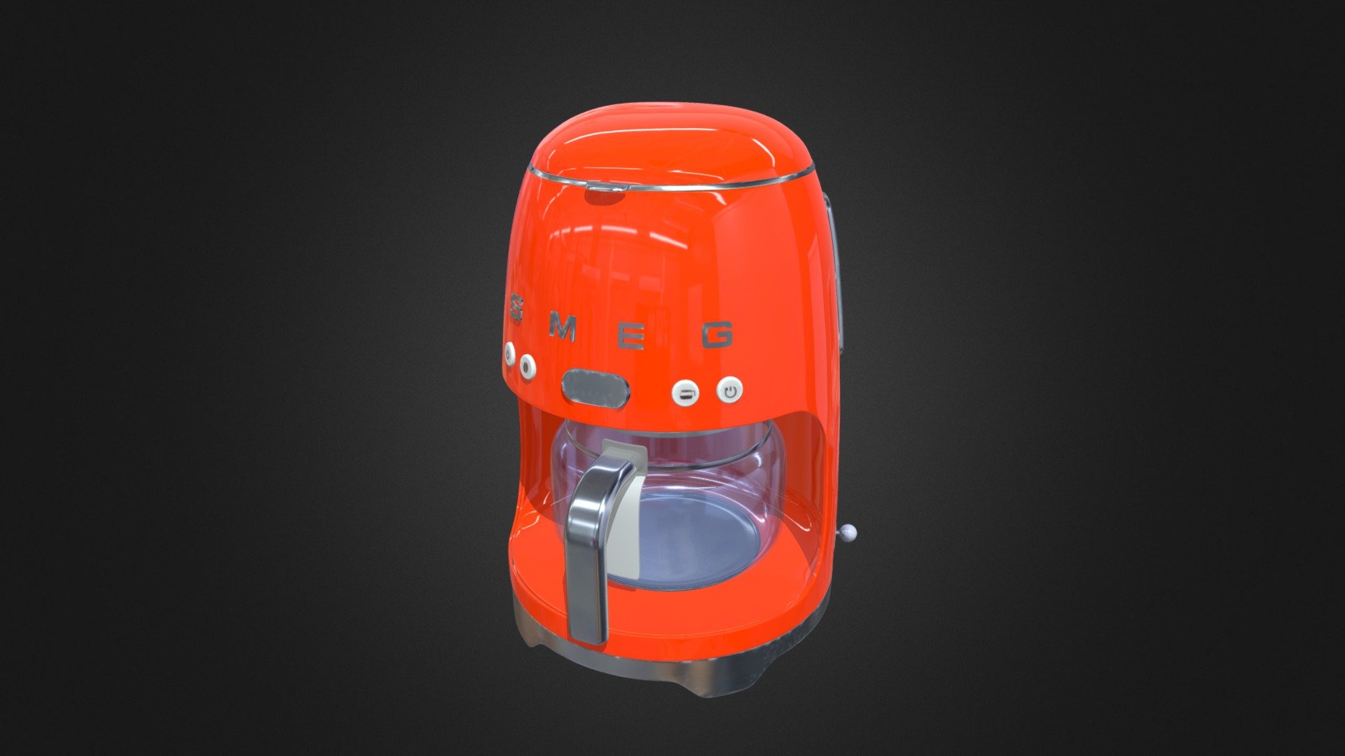 Smeg Red Retro Drip Filter Coffee Machine Buy Royalty Free 3D model