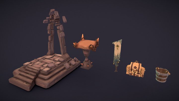 Rocky Dooky Scene Assets 3D Model
