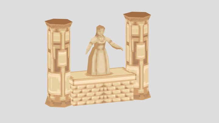 Shrine Idol low poly psx 3D Model