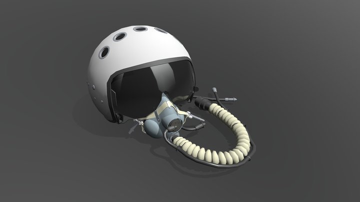 fighter pilot helmet 4hrs draft 3D Model