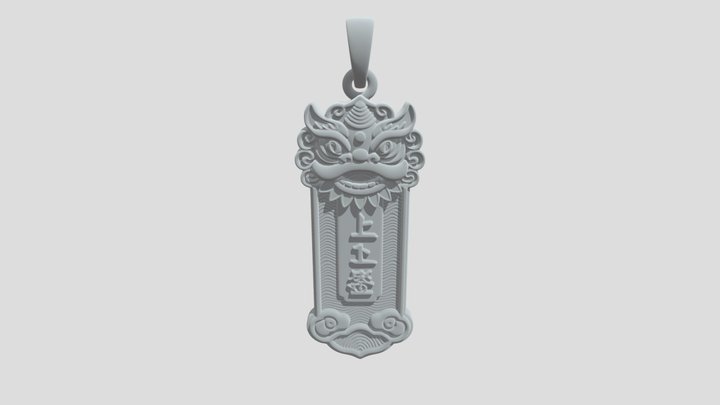 Top Fortune Dragon Pendant 3D Model