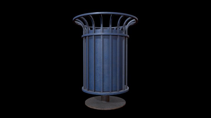 Old trash bin 3D Model