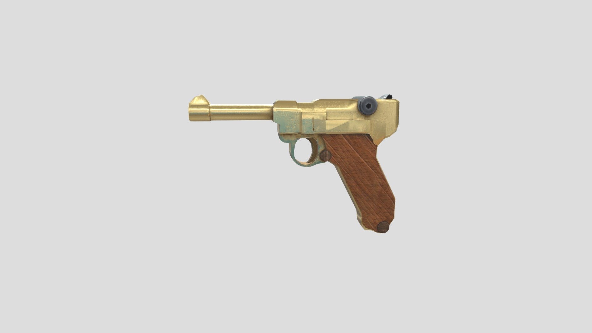 Luger gun model gold - 3D model by DougyDougyDougy [63e503c] - Sketchfab