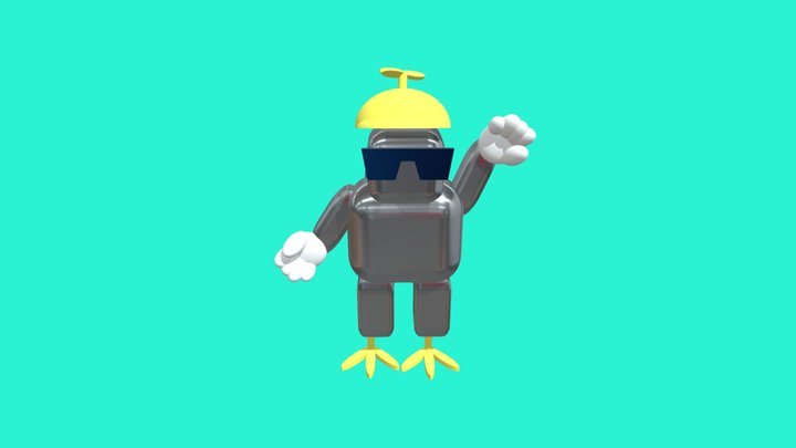 Cool Chicken Robot 3D Model