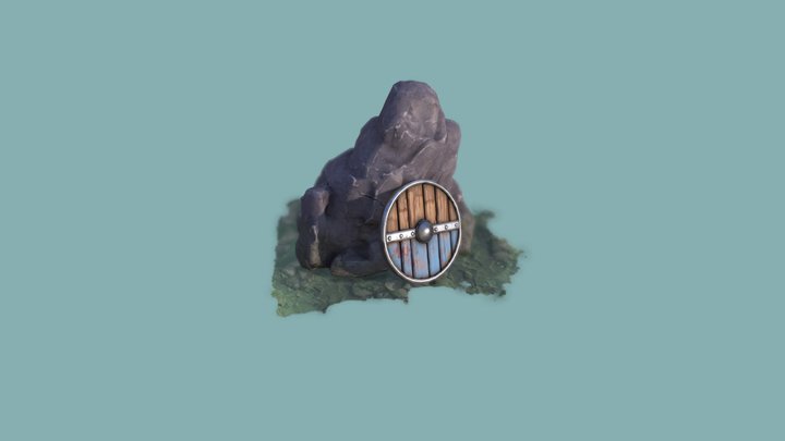 Imilian_Lesson6_Exercise1_RockAndShield 3D Model