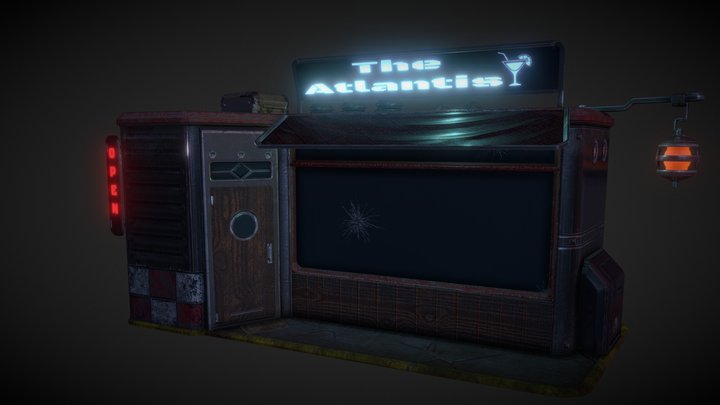 Bar cyberpunk 3D Model