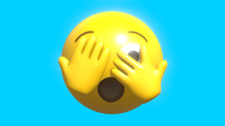 Peeking Eye Emoticon Emoji or Smiley 3D Model