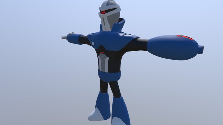 Cyman = Cylon + Megaman 3D Model