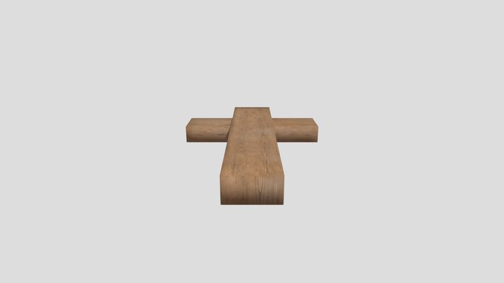 Wooden Cross abbey object 3D Model