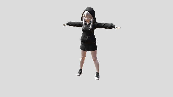 Anime Girl - Low Poly / Game Ready 3D 3D Model