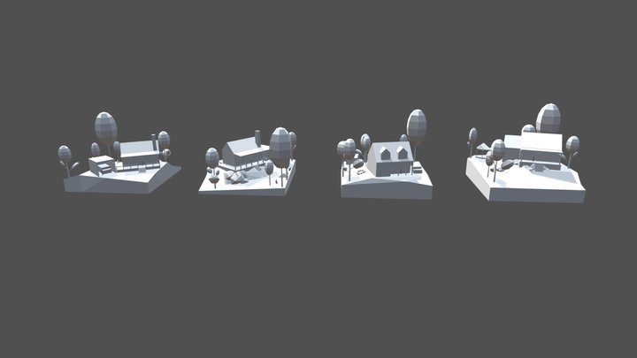 Grandma's House - Diorama and house blockout 3D Model