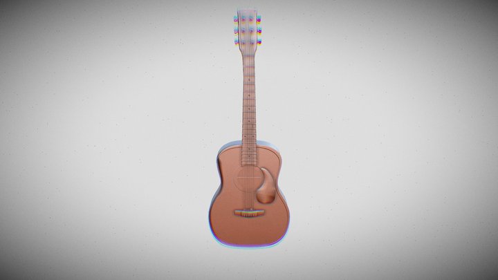 Blender Guitar 3D Model