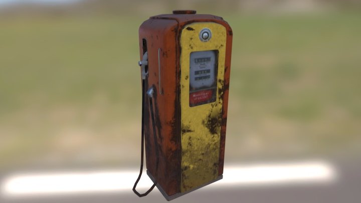 Old Rusty Gas Pump 3D Model
