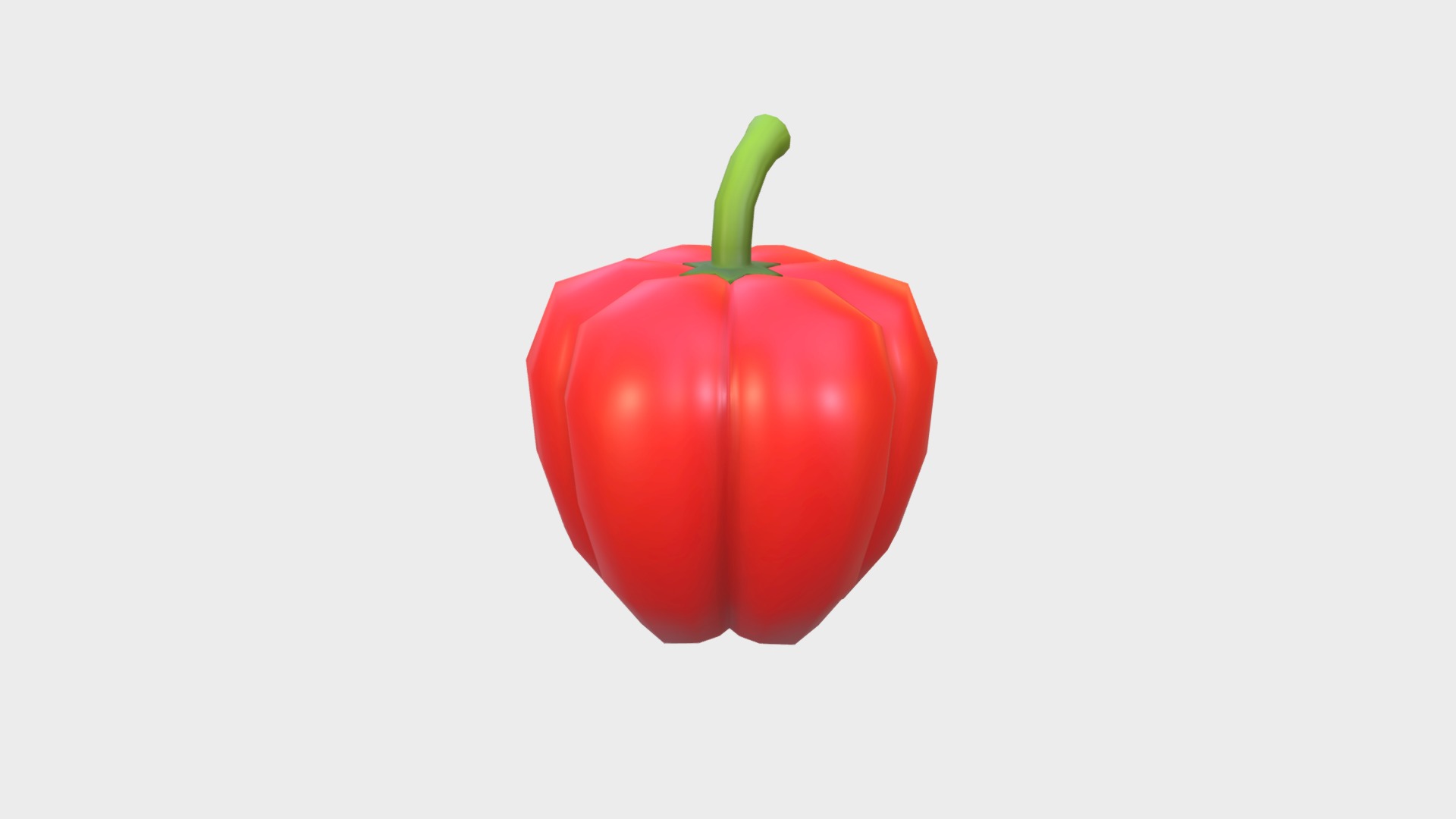 3D model Pepper - This is a 3D model of the Pepper. The 3D model is about a red apple with a green stem.