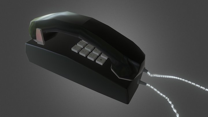 Corded Public Phone - Low Poly – Modello 3D gratuito STL
