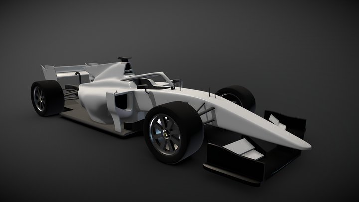 Formula 2 Car High Poly 3D Model