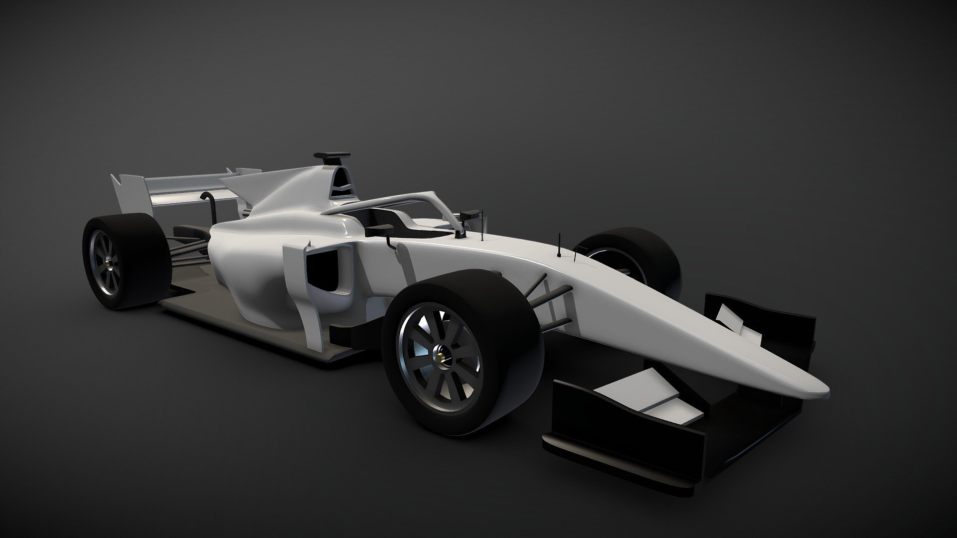 3d Rendering of a Formula Race Car in Black and White Color, Sport