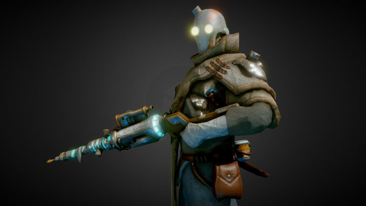 Semi realistic Cyborg and robocat 3D Model