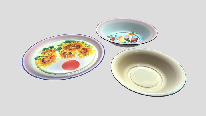 Enamel-bowls 3D Model
