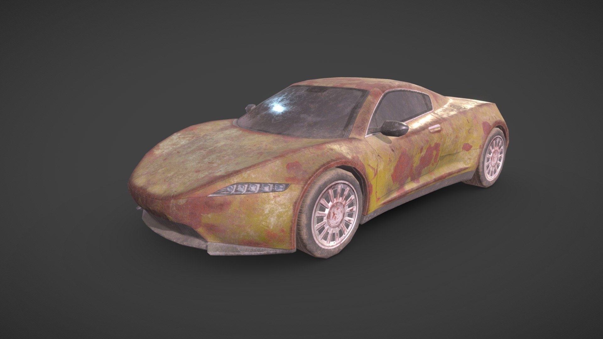 Generic Sport Car Rusty Yellow