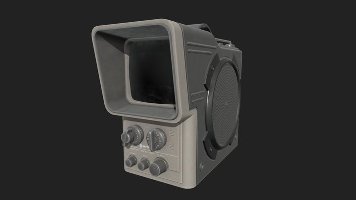Hitachi 1980 Portable TV - Game Ready Asset 3D Model
