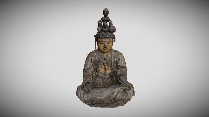 木造十一面観音坐像 3D Model