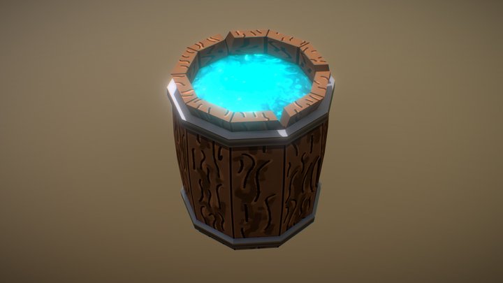 Low Poly Barrel 3D Model