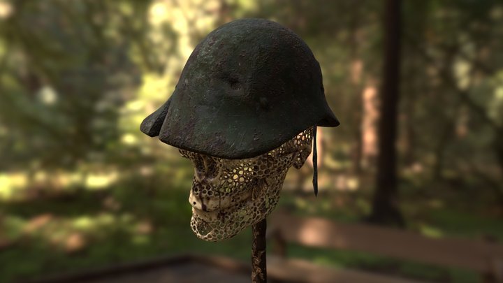 Rusty Helmet WW2 3D Model