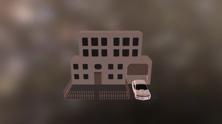 carro con escenario 3D Model