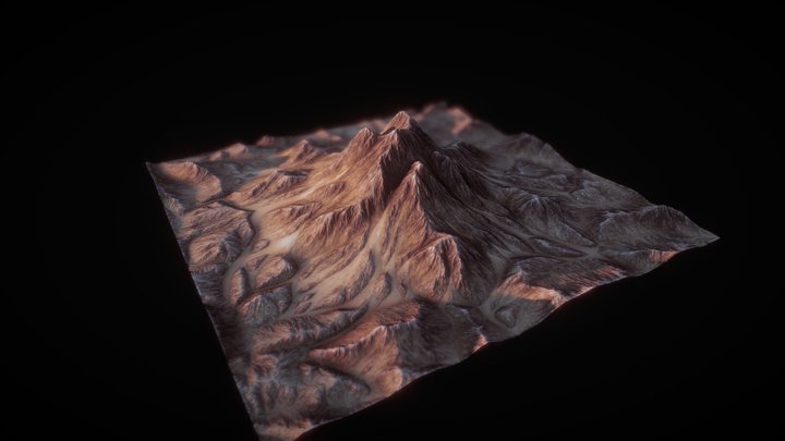 Sunset Mountain 3D Model