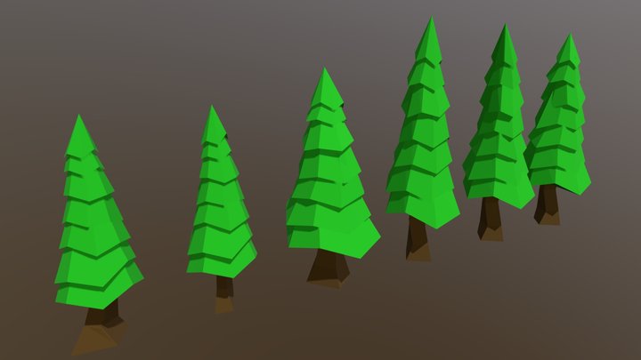 Low Poly Trees Pack 3D Model