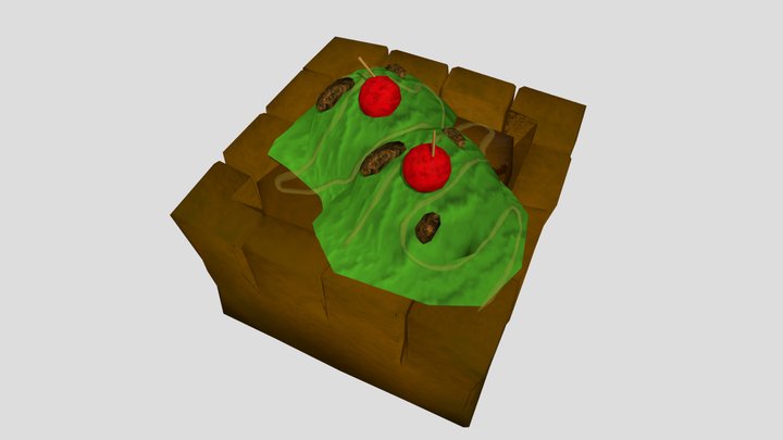Shibuya Honey toast with Matcha Ice Cream 3D Model
