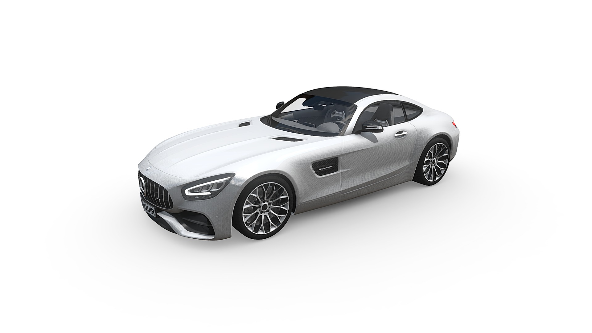 3D model Mercedes AMG GT 2020 - This is a 3D model of the Mercedes AMG GT 2020. The 3D model is about a silver sports car.