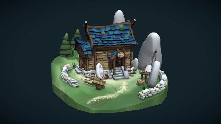 Runestone Crafter - DAE Villages 3D Model