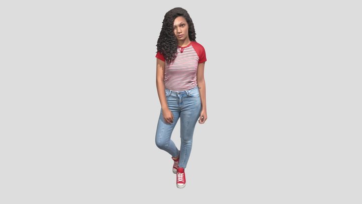 Red Striped Tee and Jeans – Modello 3D gratuito STL
