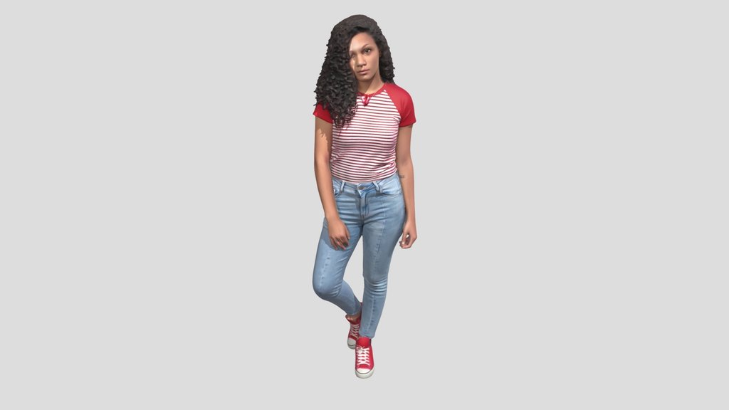 Red Striped Tee and Jeans
