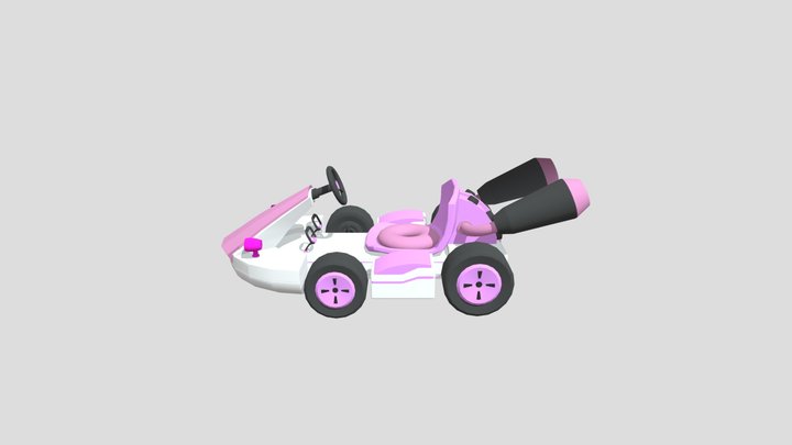Race Kart Pink Style 3D Model