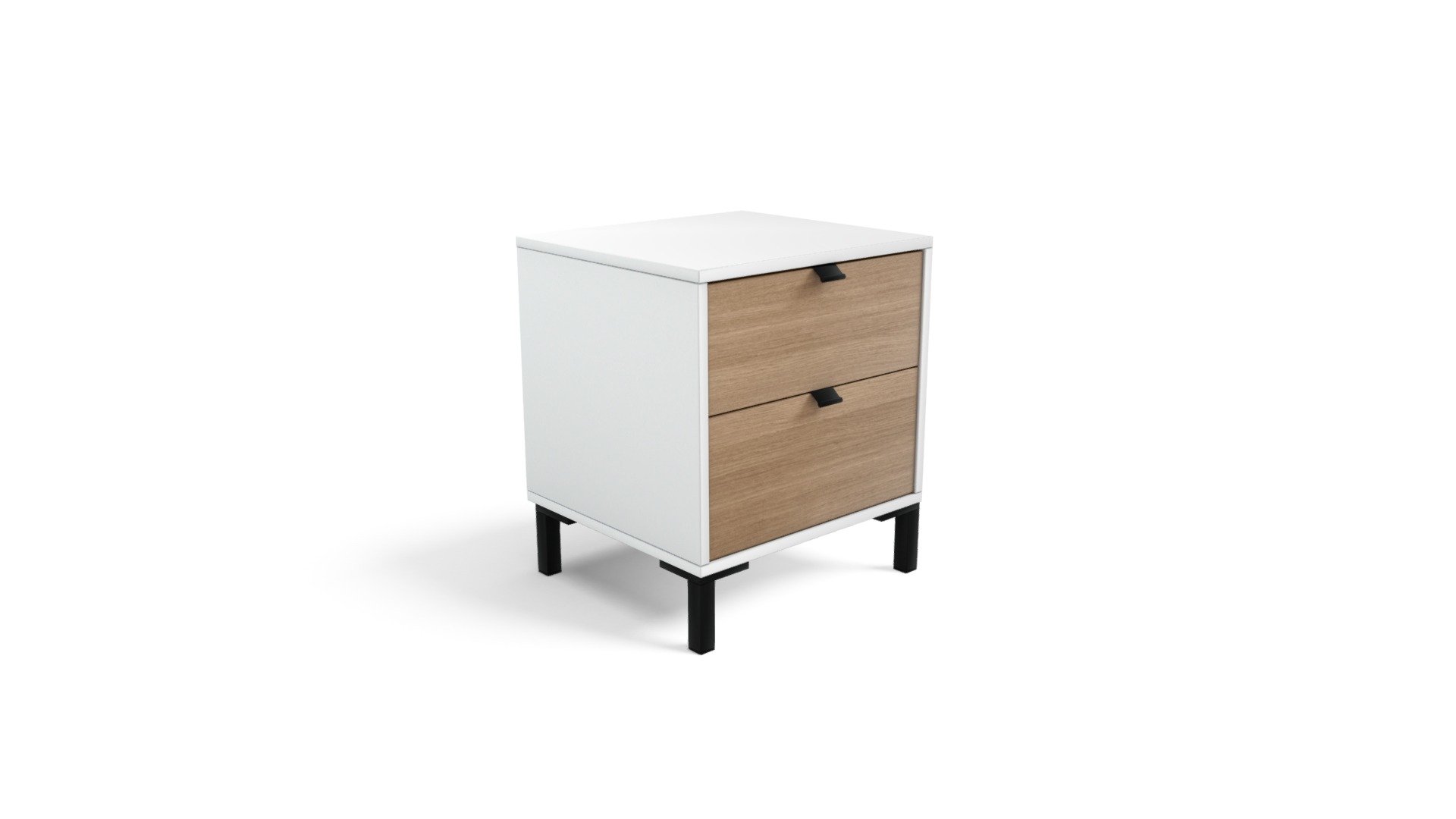 Latymer Bedside Table, Oak and White Gloss