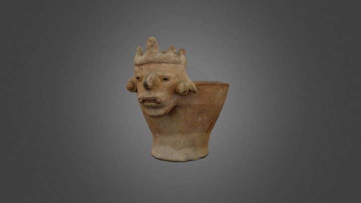 Mayan Incense Vessel with Male Deity 3D Model
