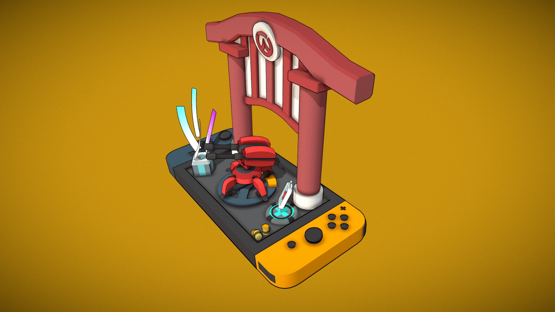 3D model Ovewatch for Switch Launch Tribute - This is a 3D model of the Ovewatch for Switch Launch Tribute. The 3D model is about a toy house with candles.
