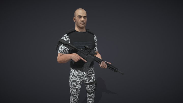 Mercenary [Custom AR-15] 3D Model