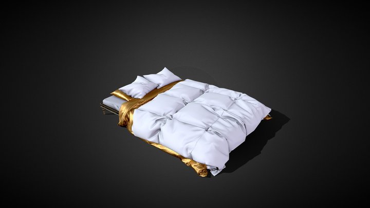 Dimanche Bed - Low Poly Bed 3D Model