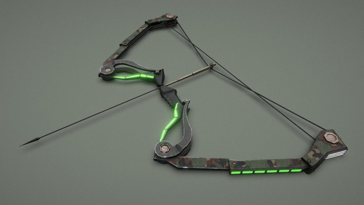 Sci-Fi Camouflage Bow 3D Model