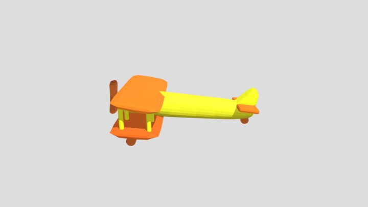 Plane low poly 3D Model