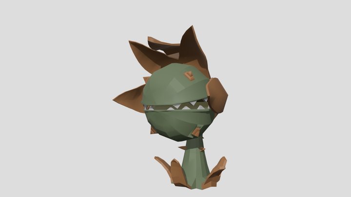 Lowpoly Chomping Plant 3D Model
