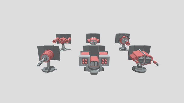 [Free] Turret Low Poly 3D Model